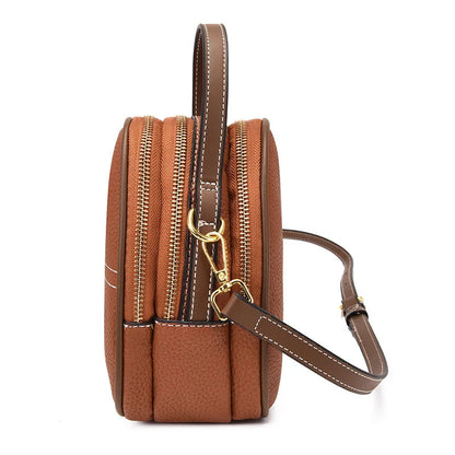 Sac Bandoulière Femme Cuir Véritable - Brune