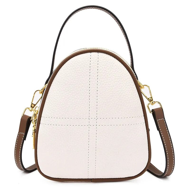 Sac Bandoulière Femme Cuir Véritable - Brune