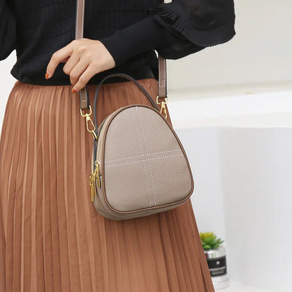 Sac Bandoulière Femme Cuir Véritable - Brune