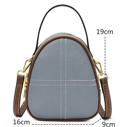 Sac Bandoulière Femme Cuir Véritable - Brune