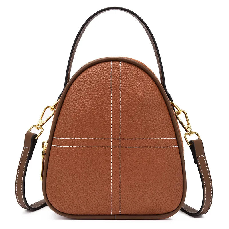 Sac Bandoulière Femme Cuir Véritable - Brune