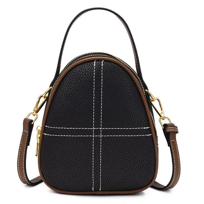 Sac Bandoulière Femme Cuir Véritable - Brune